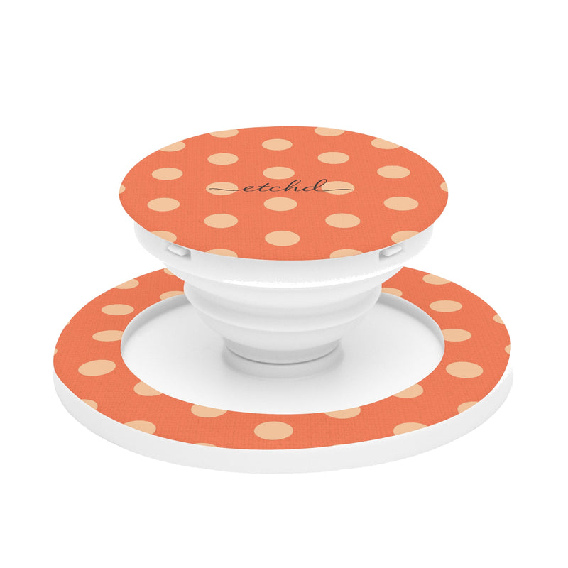 Peach And Coral Polka Dot Phone Grip And Stand-zoom-