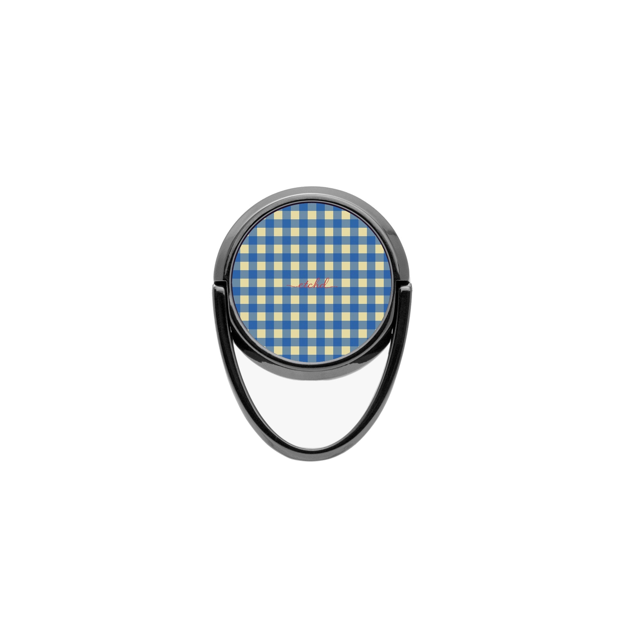 Butter & Cobalt Gingham Phone Ring Holder by etchd, view 4