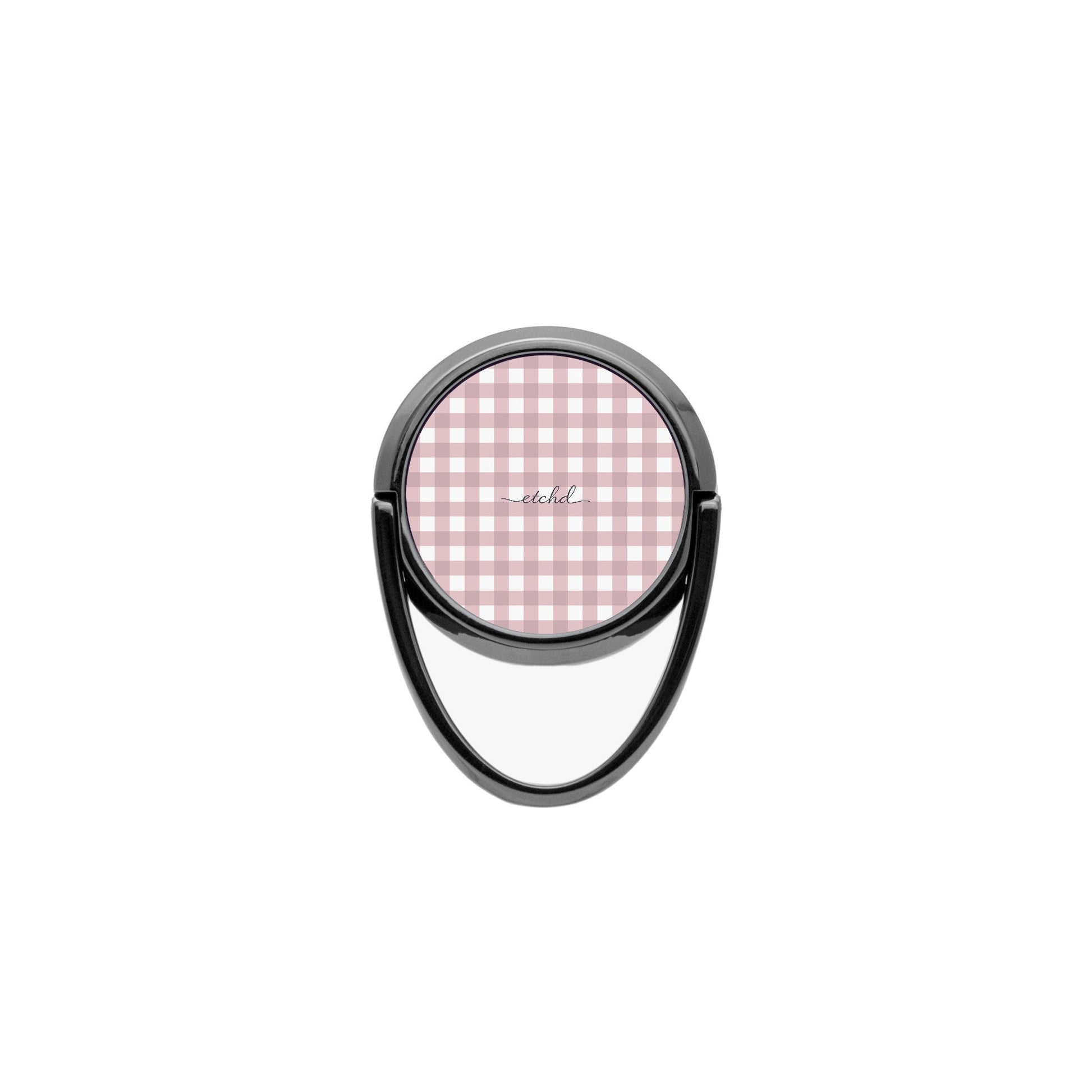 Pink & White Gingham Phone Ring Holder by etchd, view 4