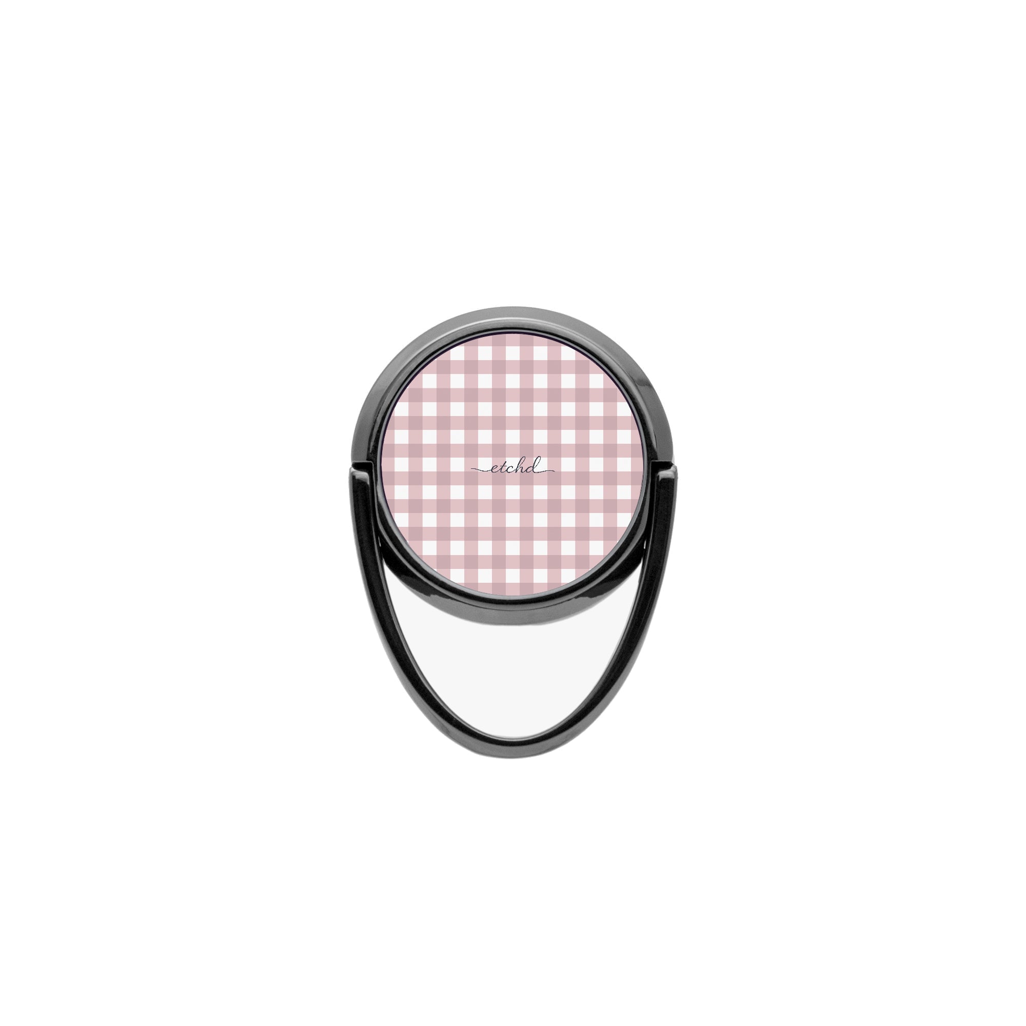 Pink & White Gingham Phone Ring Holder by etchd, view 4