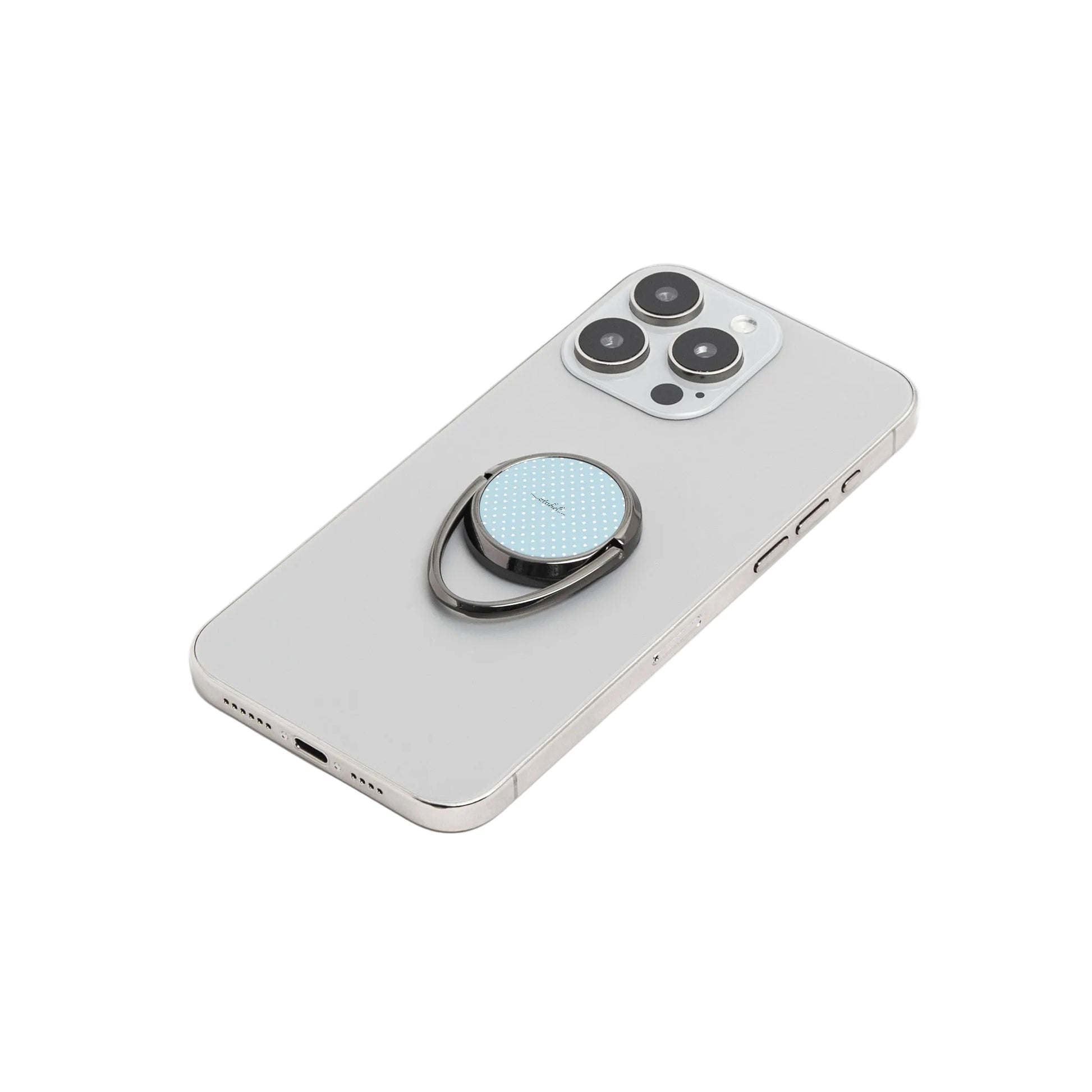 Blue White Polka Dot Phone Ring Holder by etchd, view 6