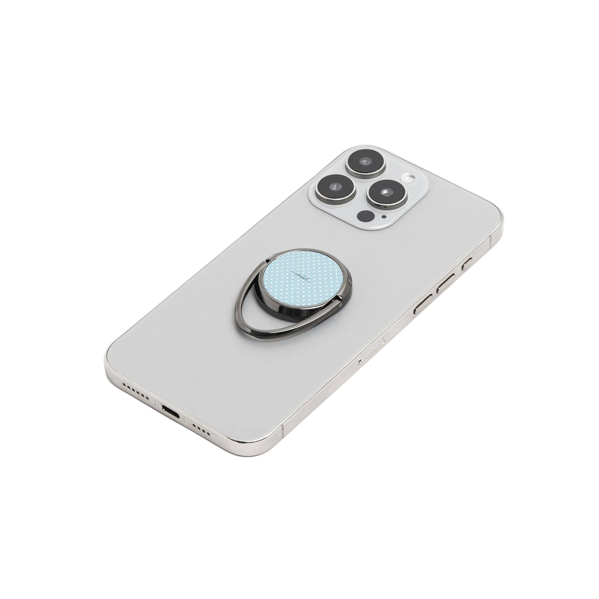 Blue White Polka Dot Phone Ring Holder by etchd, view 6