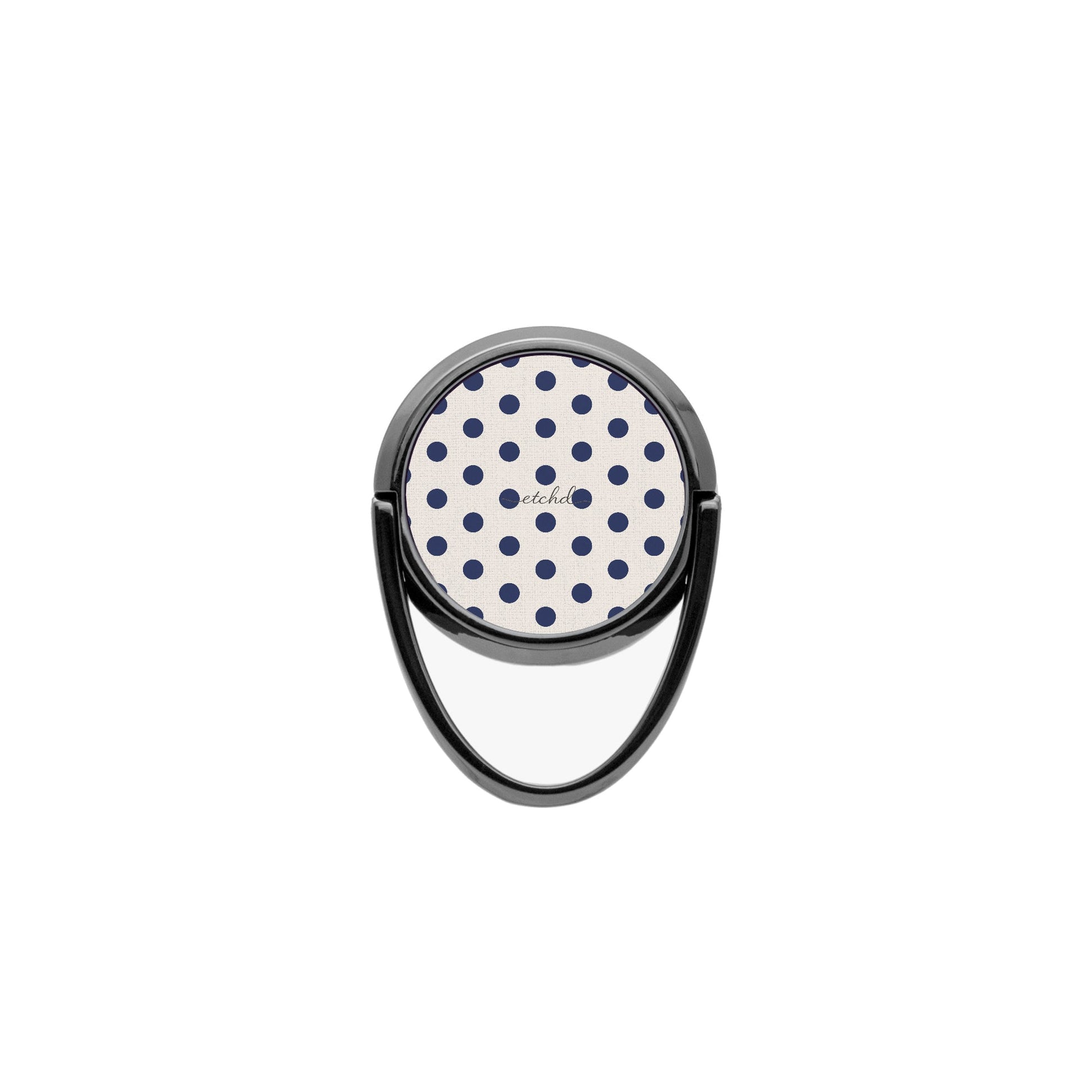 Navy & Cream Polka Dot Phone Ring Holder by etchd, view 4