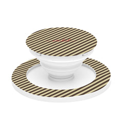Butter Yellow And Brown Striped Diagonal Phone Grip And Stand by etchd
