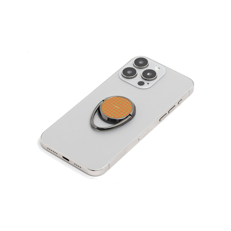 Persimmon & Wasabi Gingham Anello supporto per telefono-zoom-