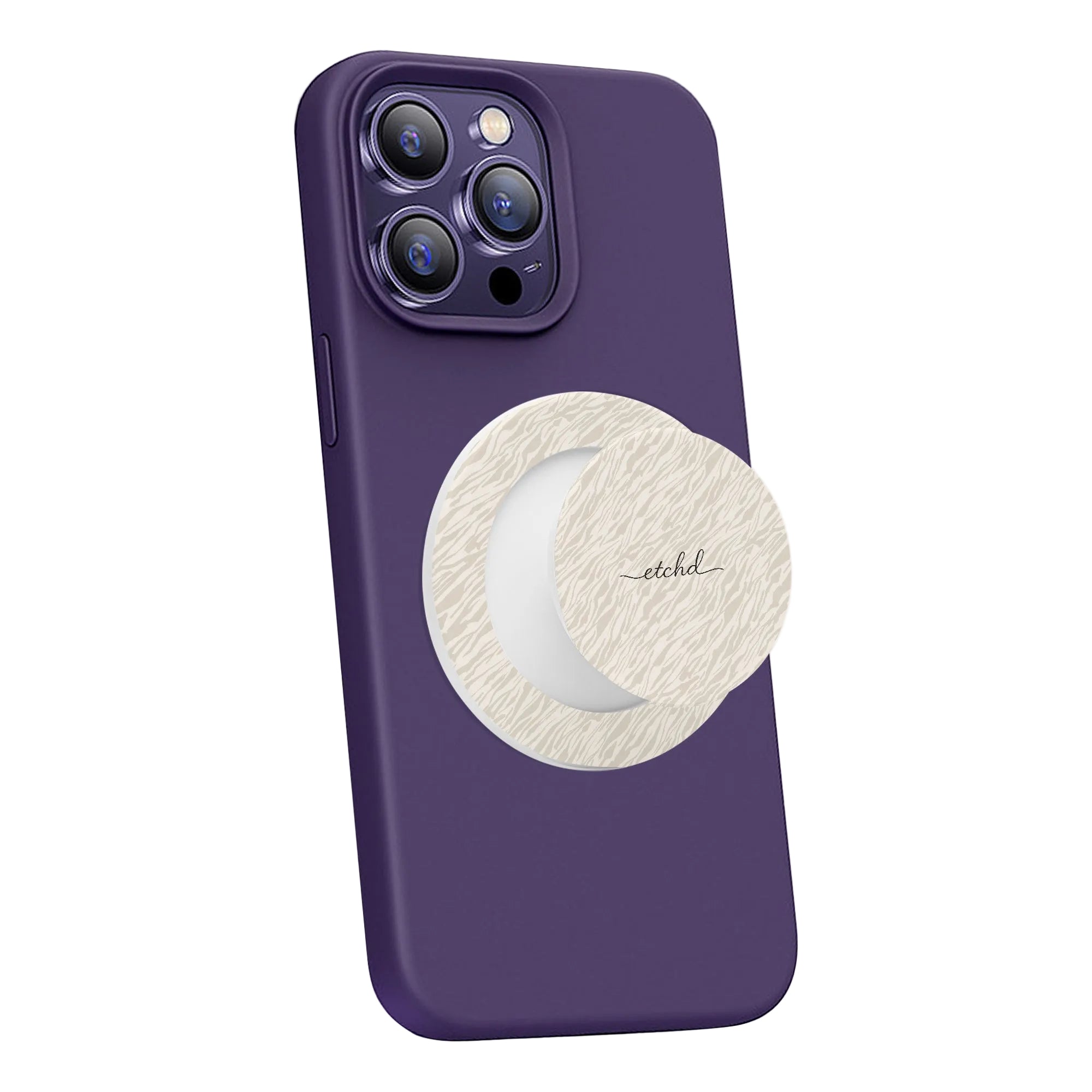 Beige Zebra Phone Grip And Stand by etchd, view 7