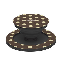 Brown And Butter Yellow Polka Dot Phone Grip And Stand by etchd, view 6