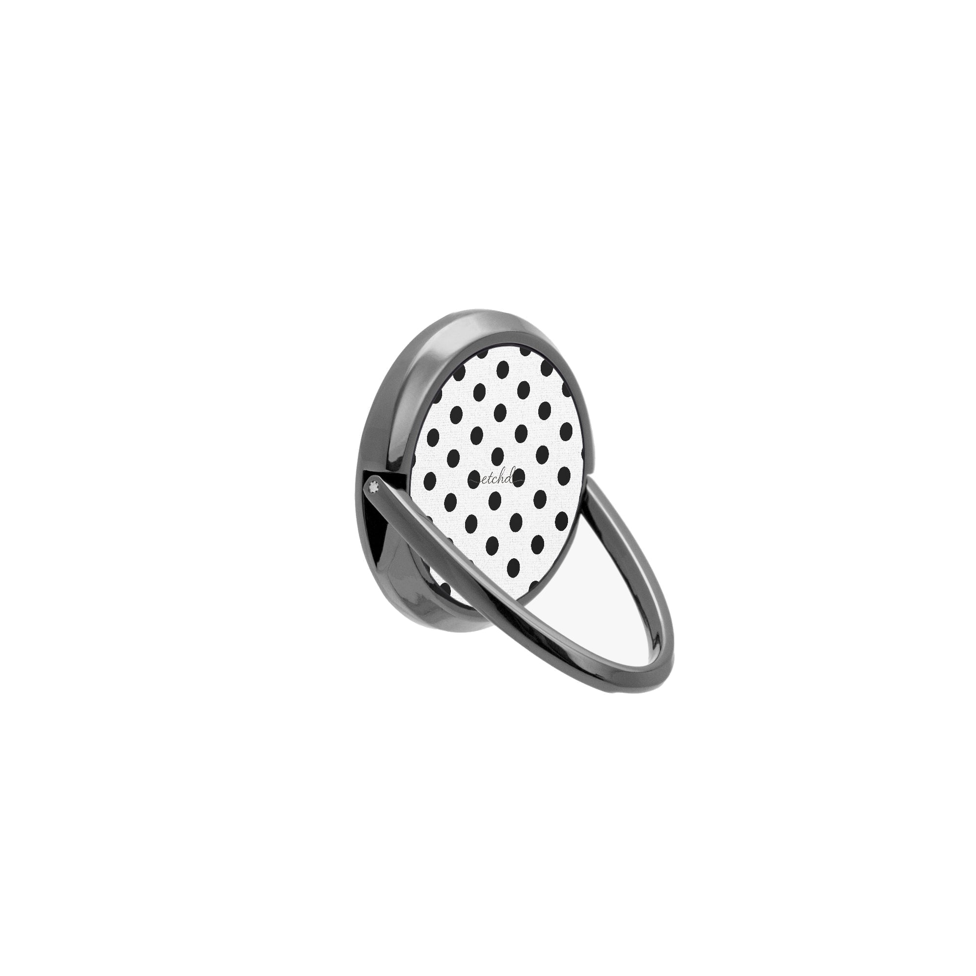 Black & White Polka Dot Phone Ring Holder by etchd, view 8