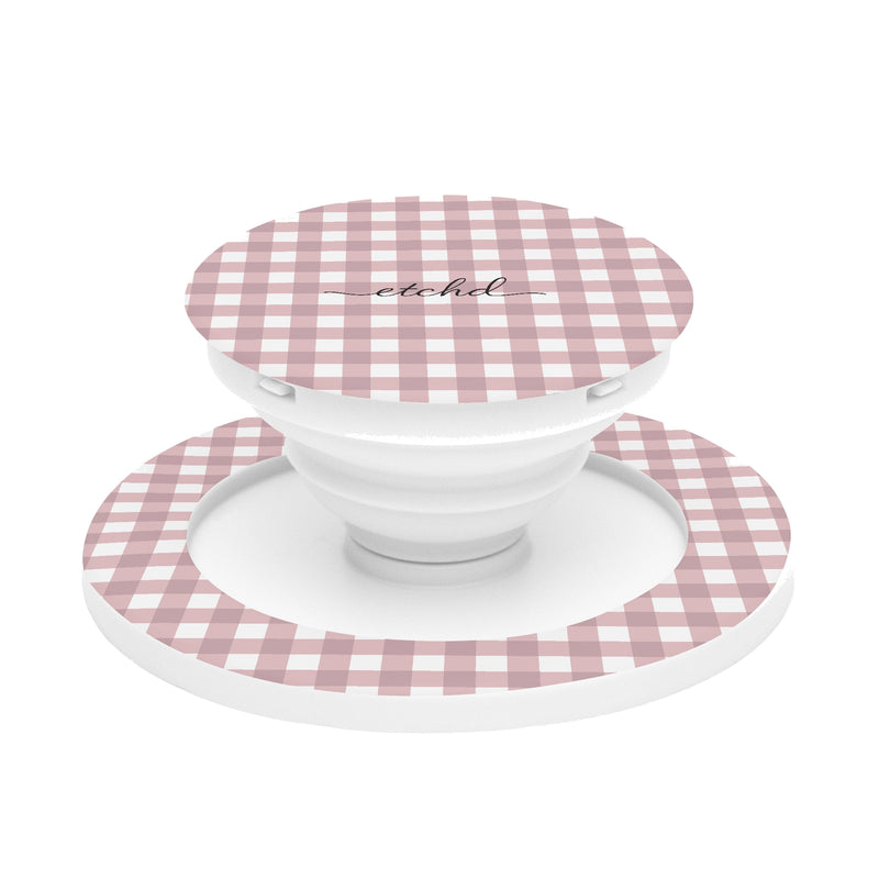 Pink Gingham Phone Grip And Stand-zoom-