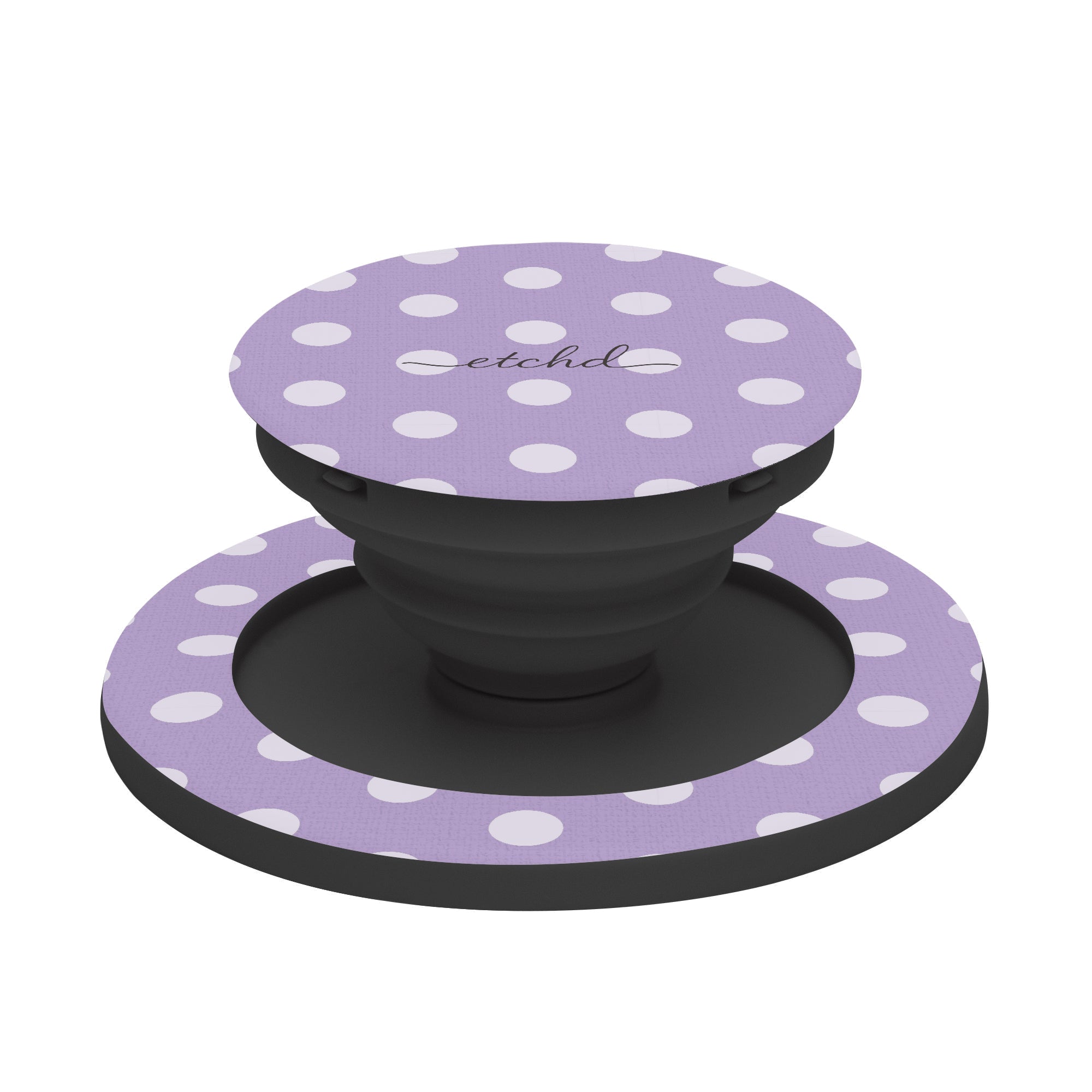 Cream & Lilac Polka Dot Phone Grip And Stand by etchd, view 6