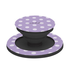 Cream & Lilac Polka Dot Phone Grip And Stand by etchd, view 6