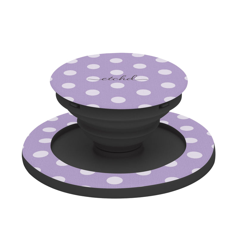 Cream & Lilac Polka Dot Handy-Halterung und Ständer-zoom-