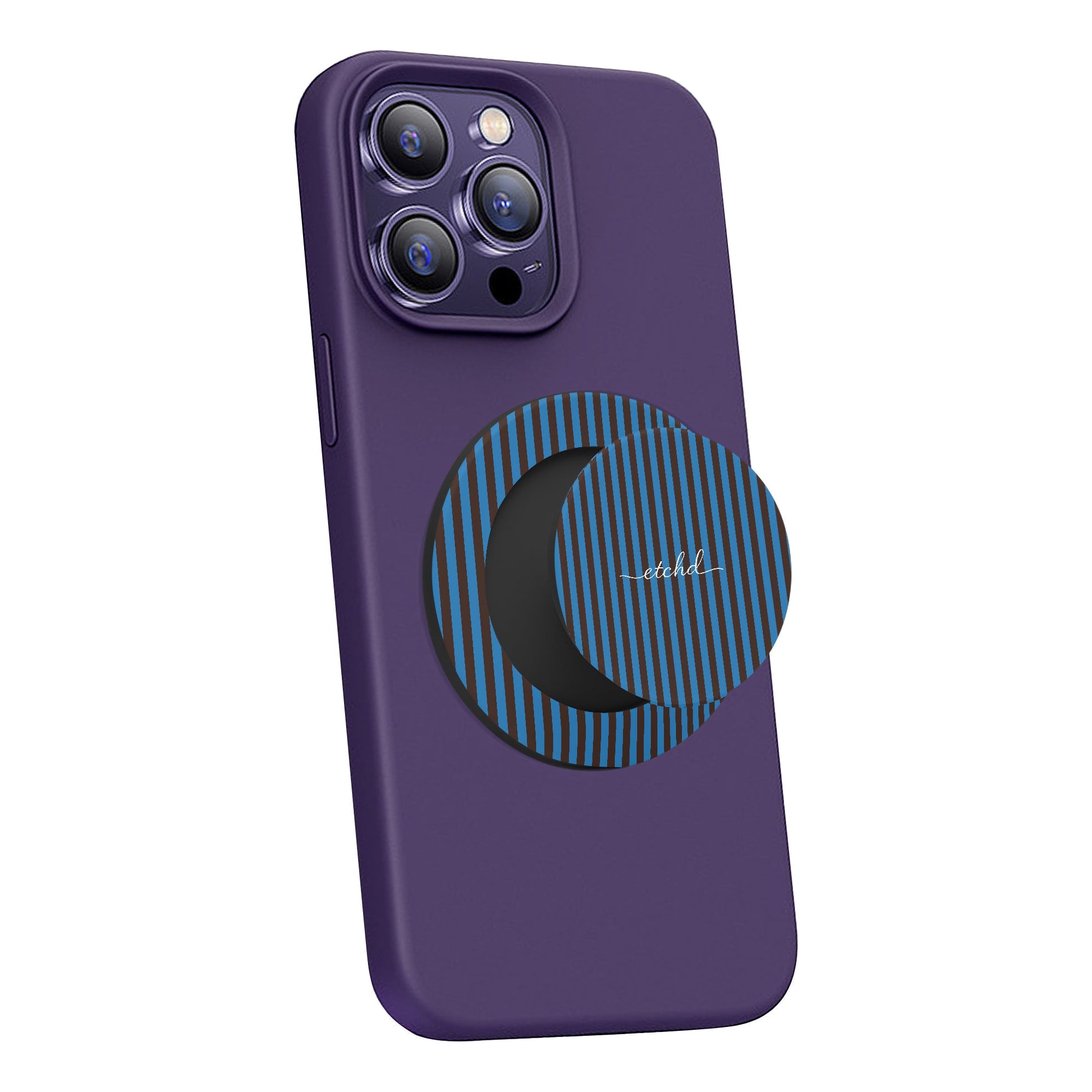 Espresso And Cerulean Phone Grip And Stand by etchd, view 4