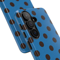 Espresso & Cerulean Polka Dot Phone Case by etchd, view 209