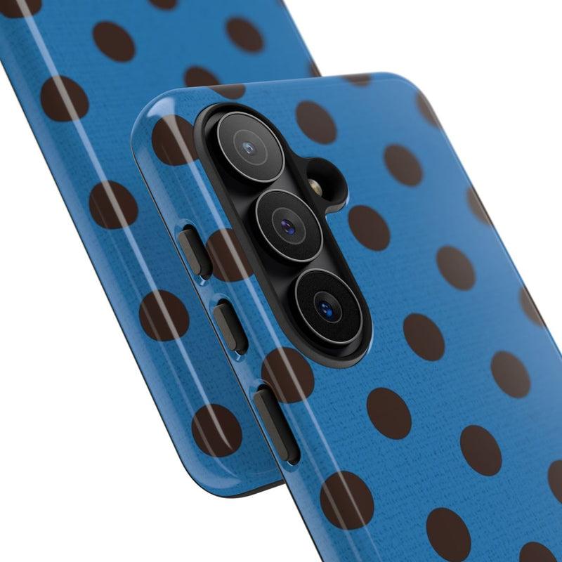 Espresso & Cerulean Polka Dot Phone Case by etchd, view 209