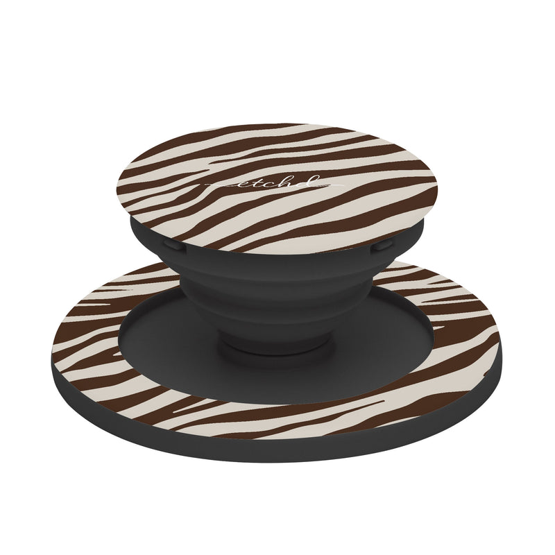 Brown Zebra Phone Grip And Stand-zoom-