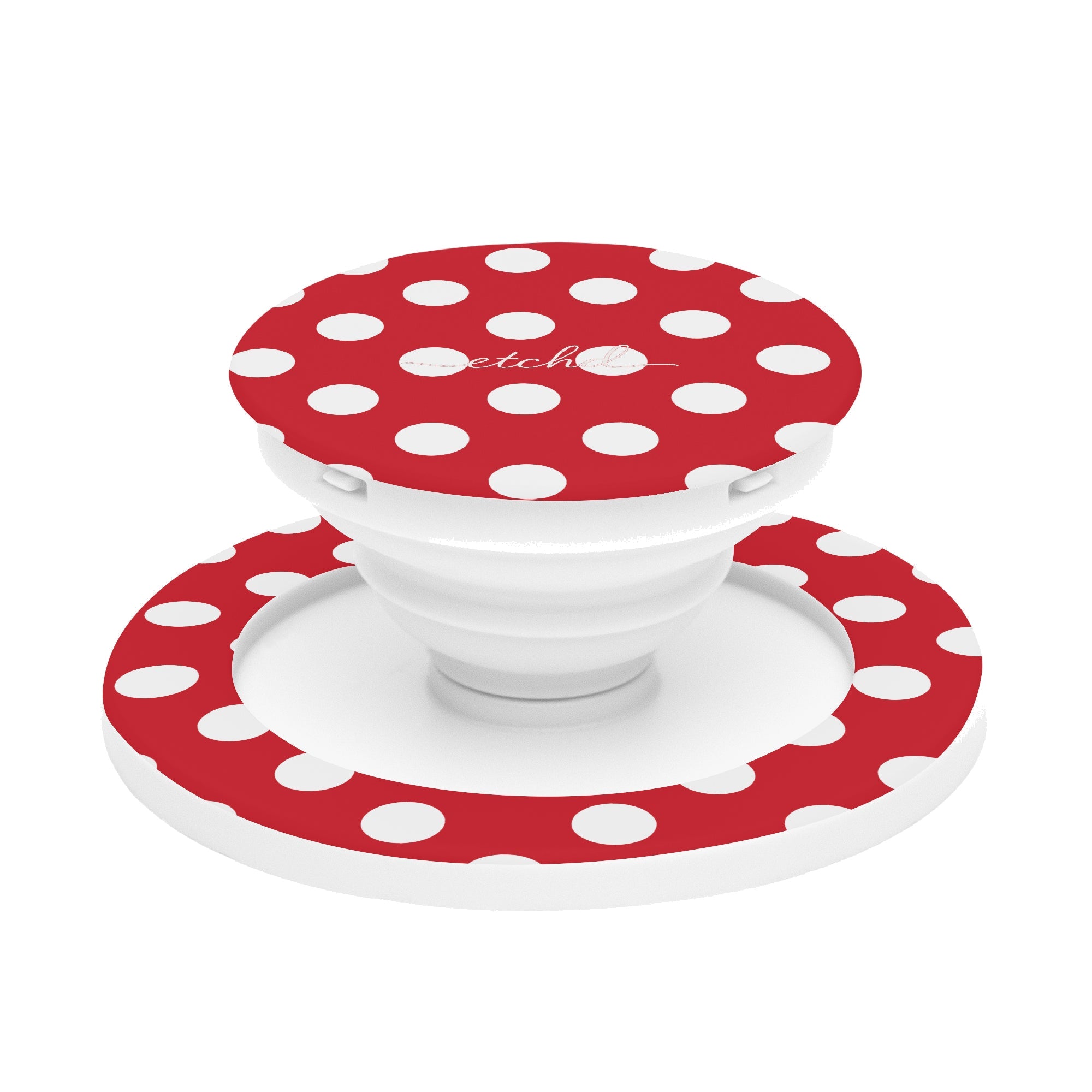 Classic Red Polka Dot Phone Grip And Stand by etchd