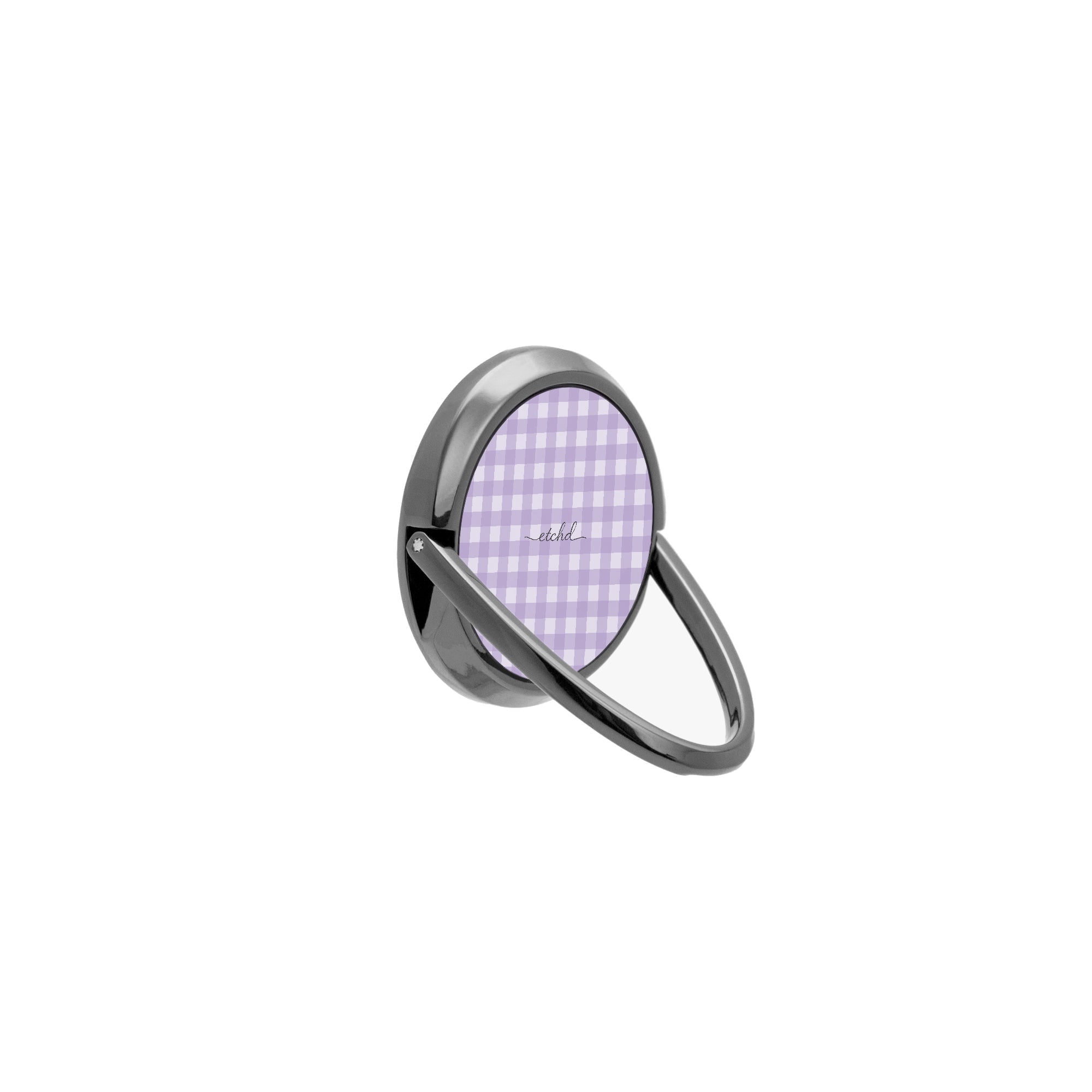 Lilac & Cream Gingham Phone Ring Holder by etchd, view 8