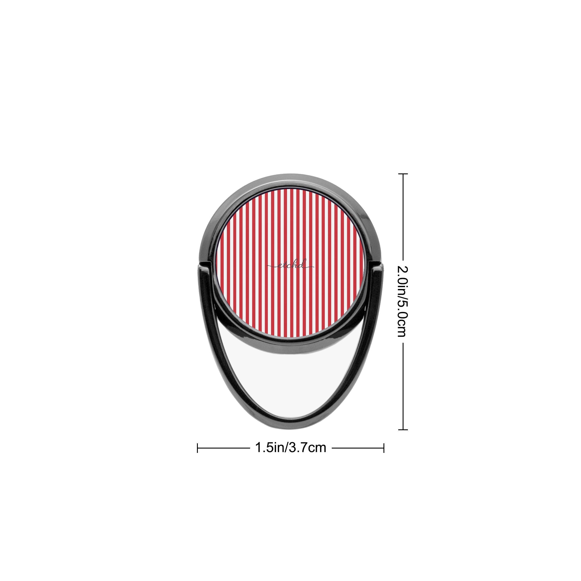 Classic Red & White Striped Phone Ring Holder by etchd, view 3