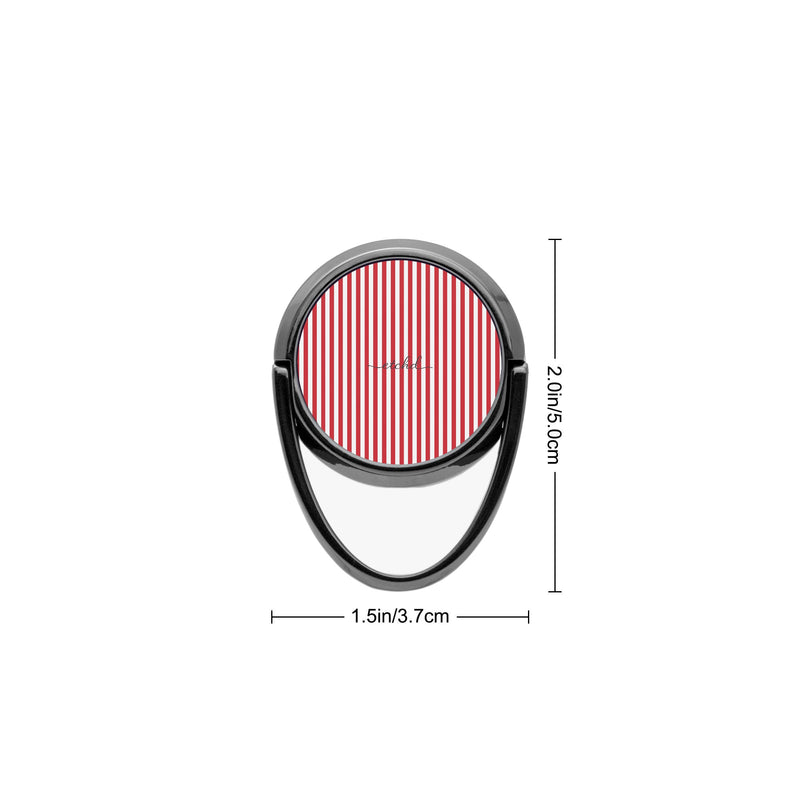 Classic Red & White Striped Phone Ring Holder-zoom-