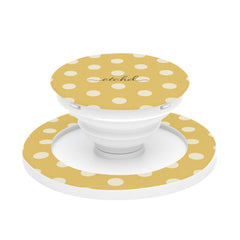Cream & Butter Polka Dot Phone Grip And Stand by etchd