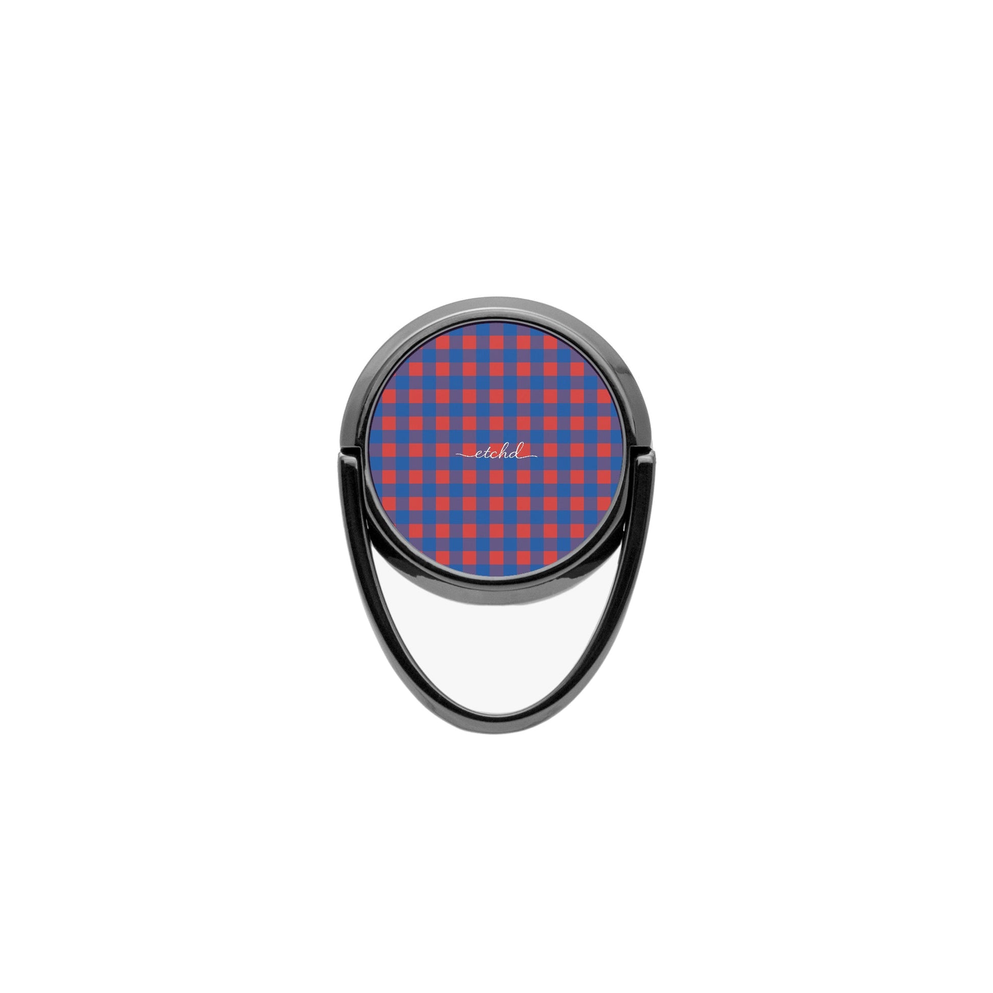 Cobalt & Poppy Gingham Phone Ring Holder by etchd, view 4