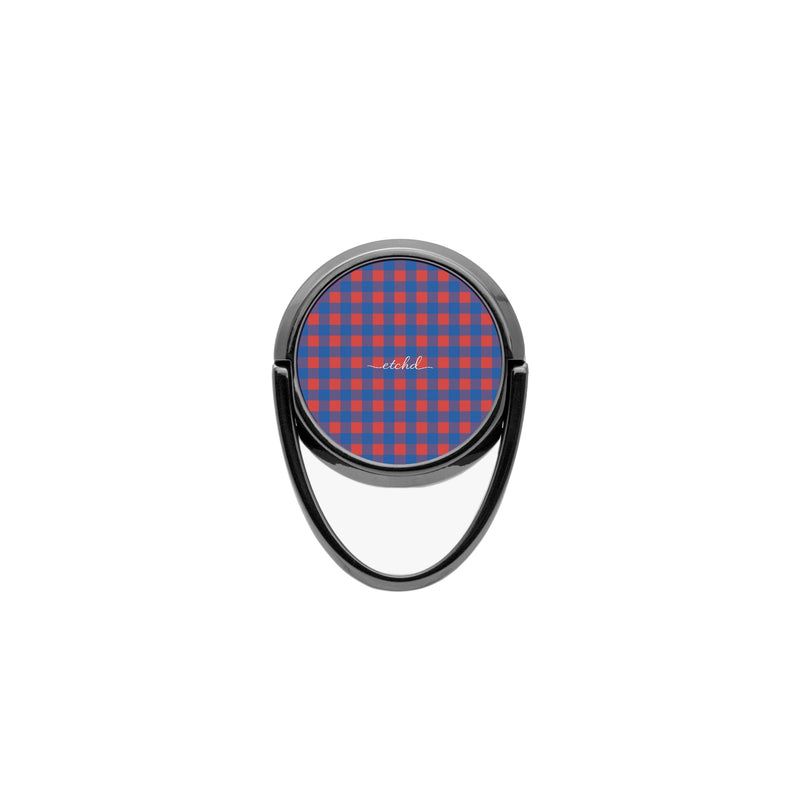 Cobalt & Poppy Gingham Anello supporto per telefono-zoom-