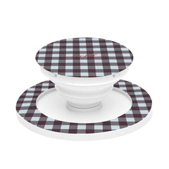 Blue & Plum Gingham Anello e supporto per telefono di etchd