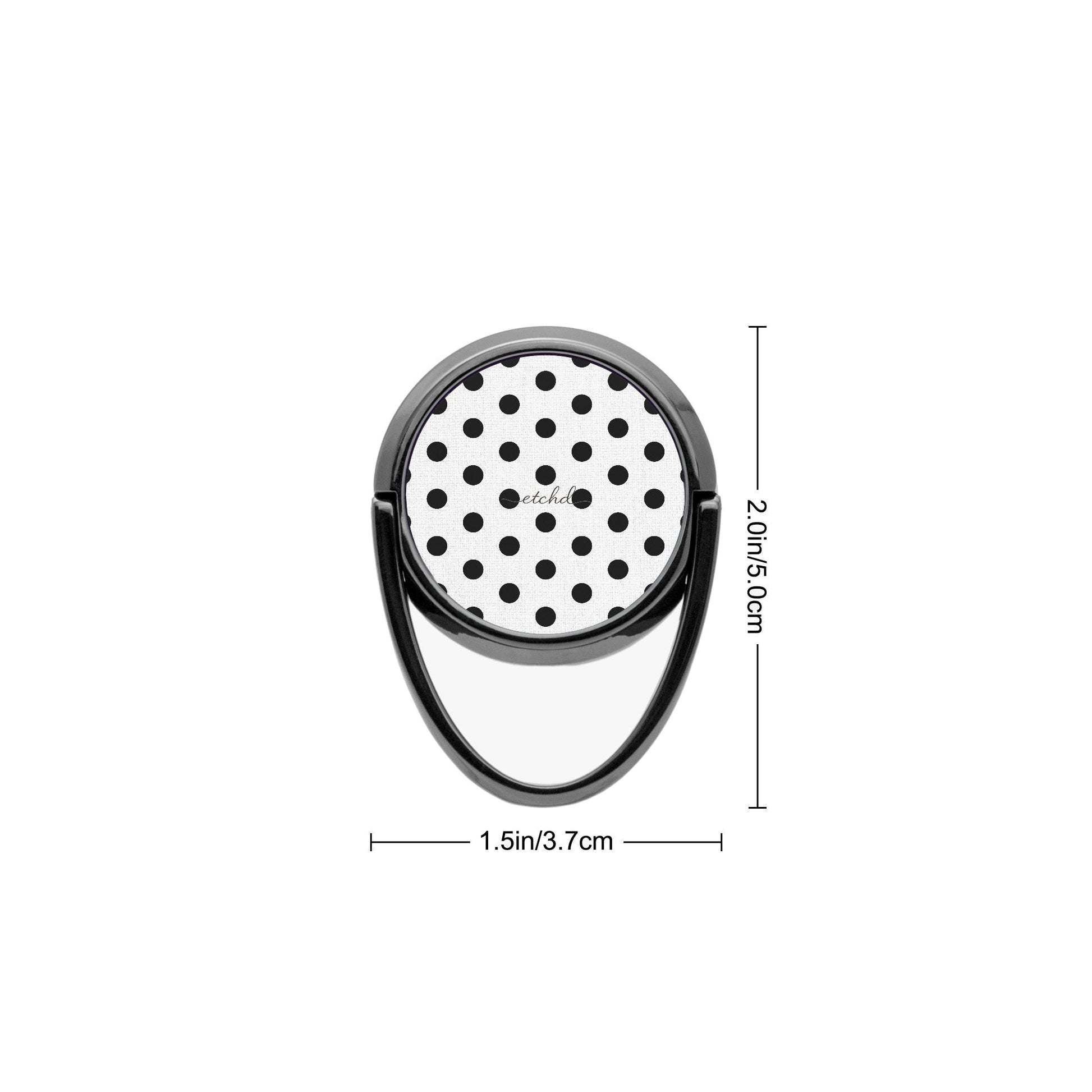 Black & White Polka Dot Phone Ring Holder by etchd, view 3