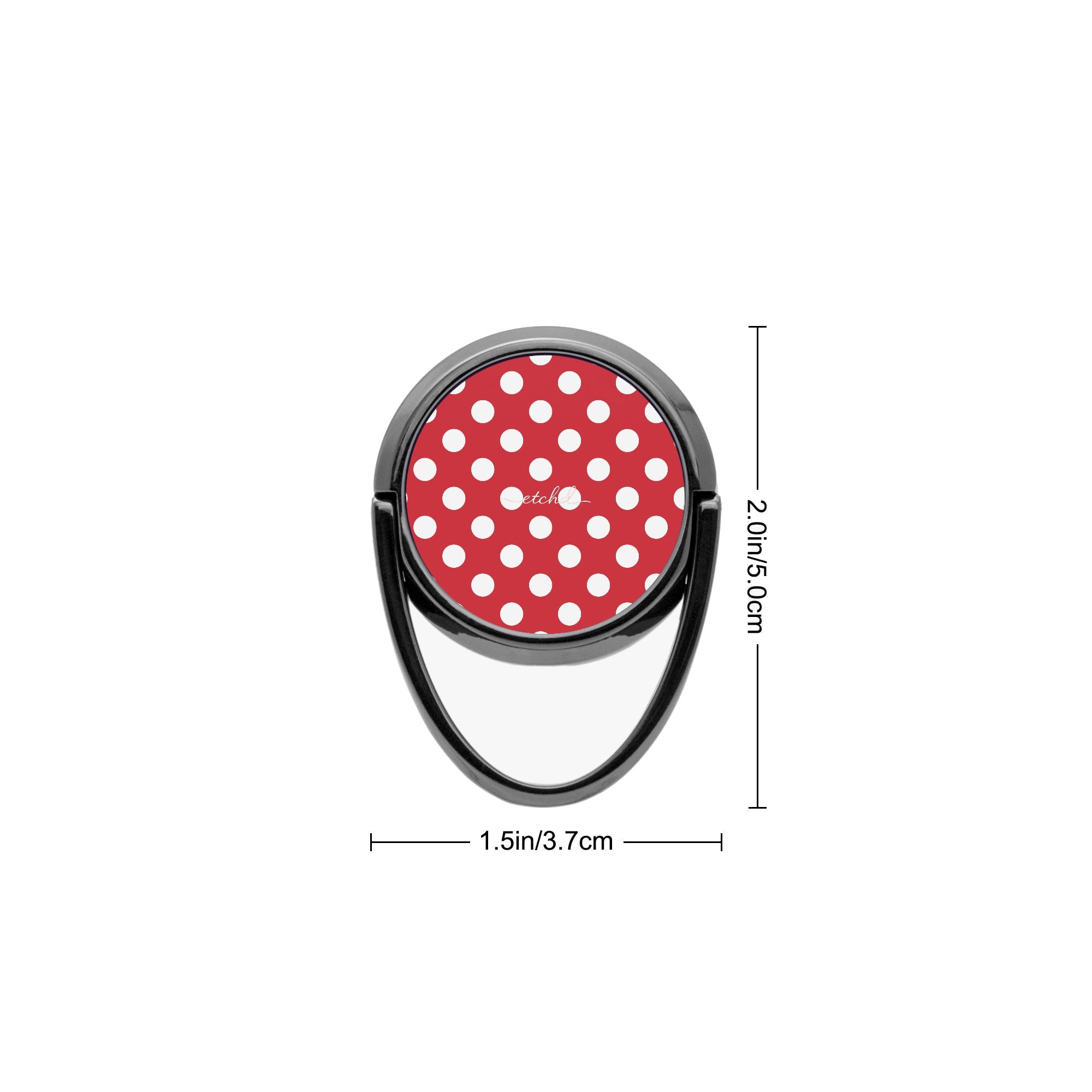 Classic Red Polka Dot Phone Ring Holder by etchd, view 3