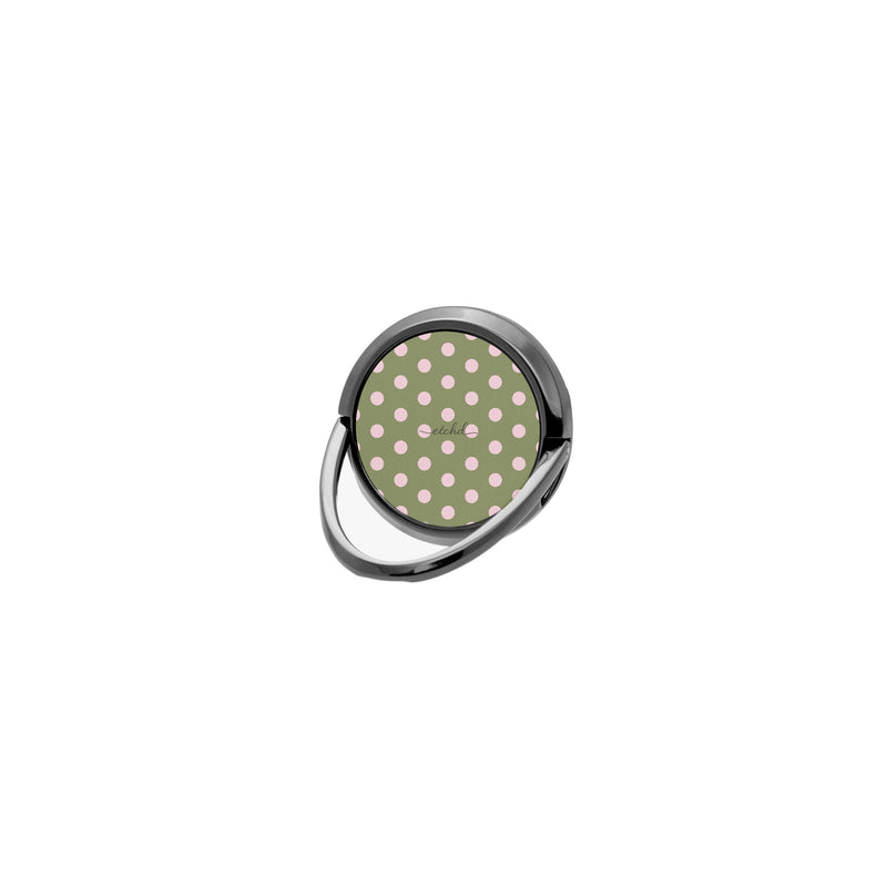 Pink And Green Polka Dot Handy-Ring-Halterung-zoom-