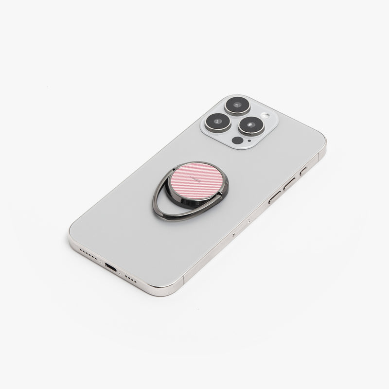 Blush & Cream Striped Diagonal Phone Ring Holder-zoom-
