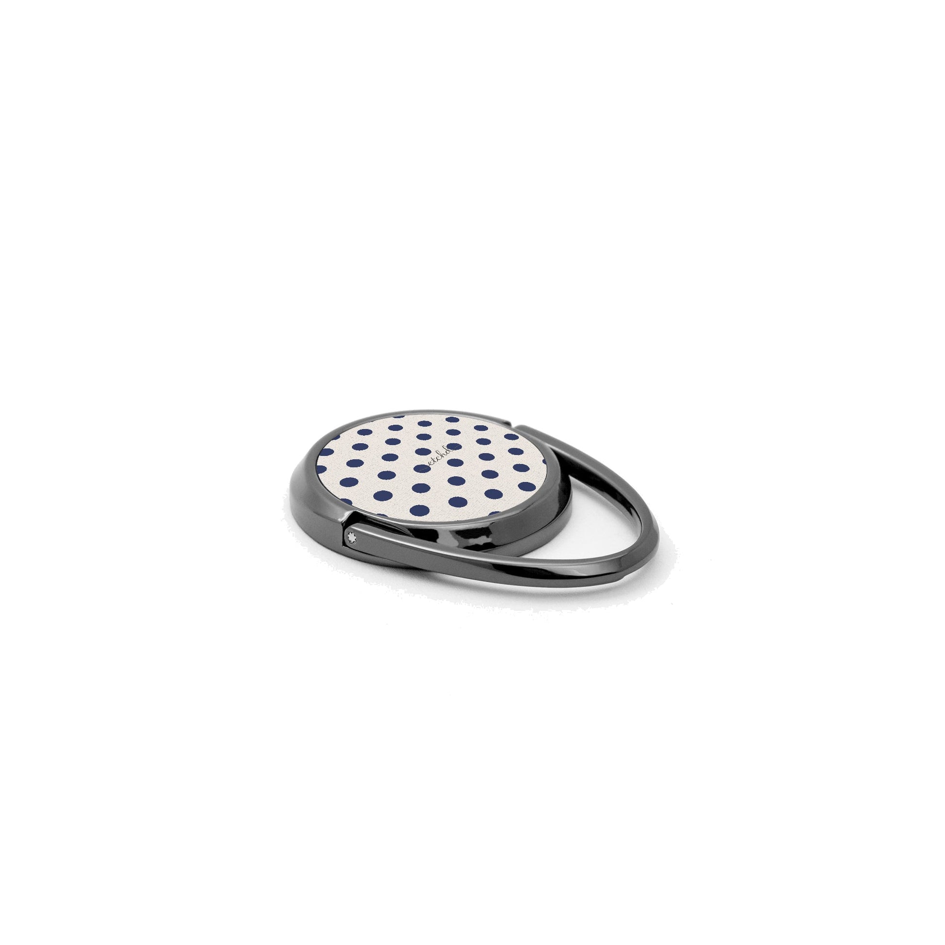 Navy & Cream Polka Dot Phone Ring Holder by etchd, view 2