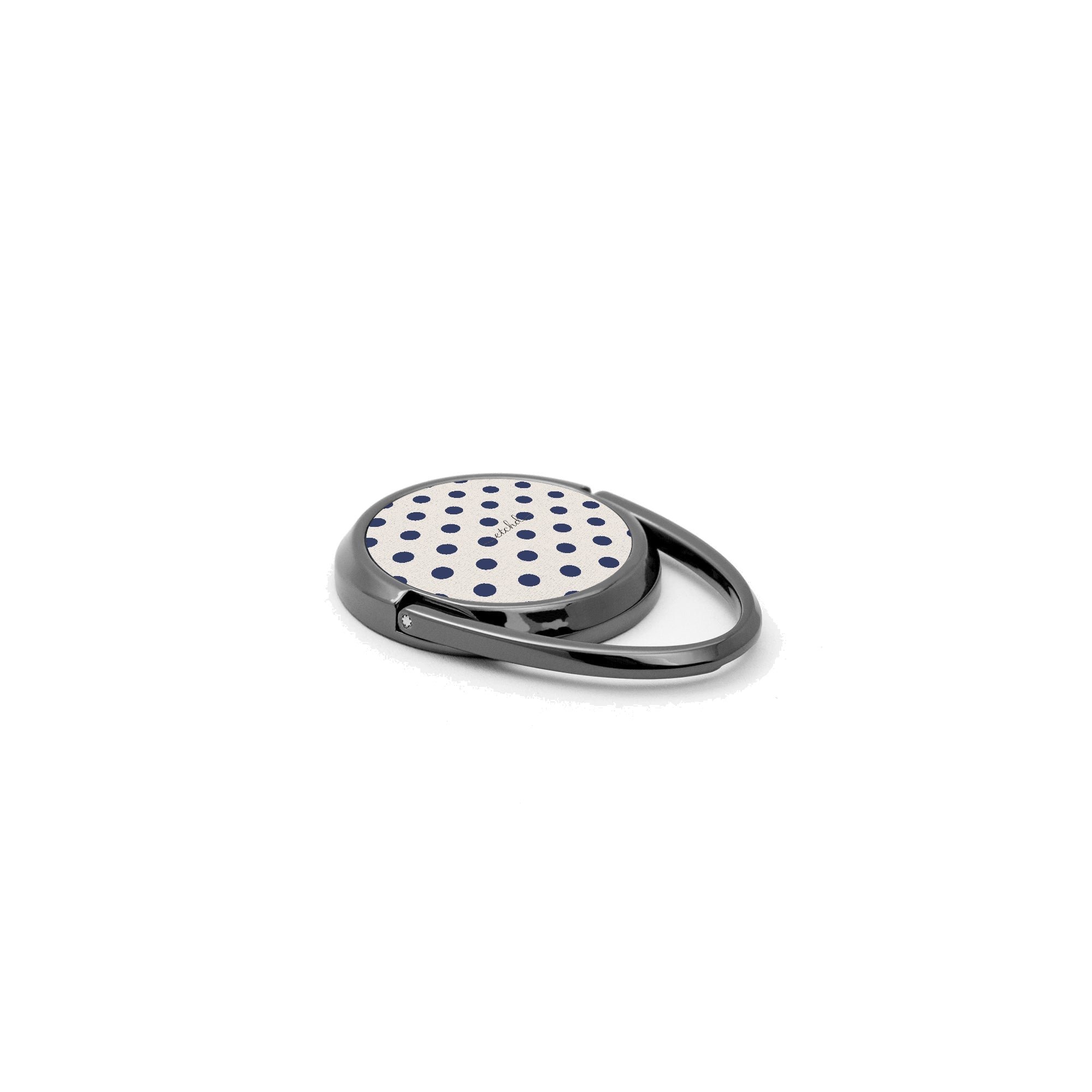 Navy & Cream Polka Dot Phone Ring Holder by etchd, view 2