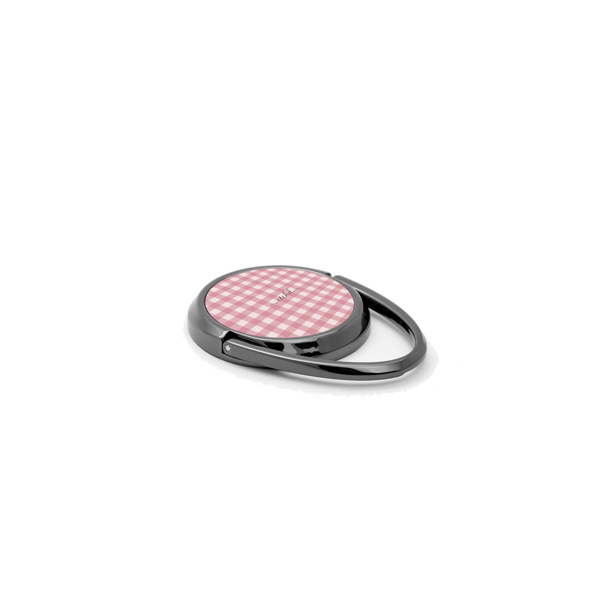 Blush & Cream Gingham Phone Ring Holder by etchd, view 2