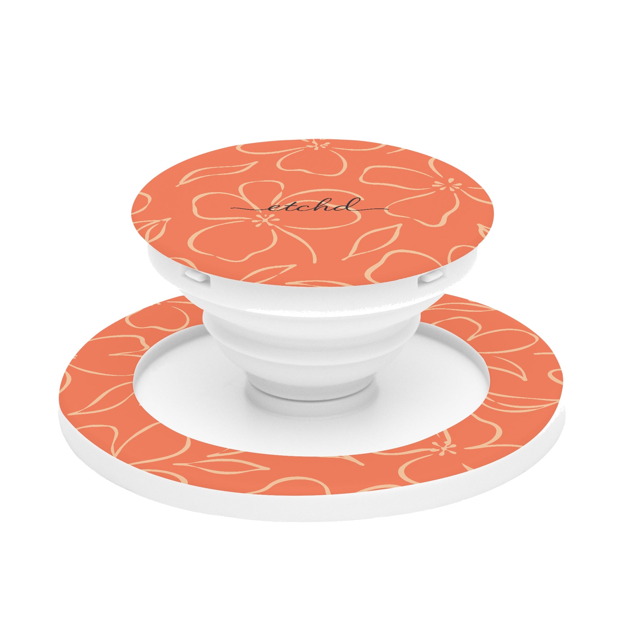 Coral & Peach Floral Phone Grip And Stand by etchd