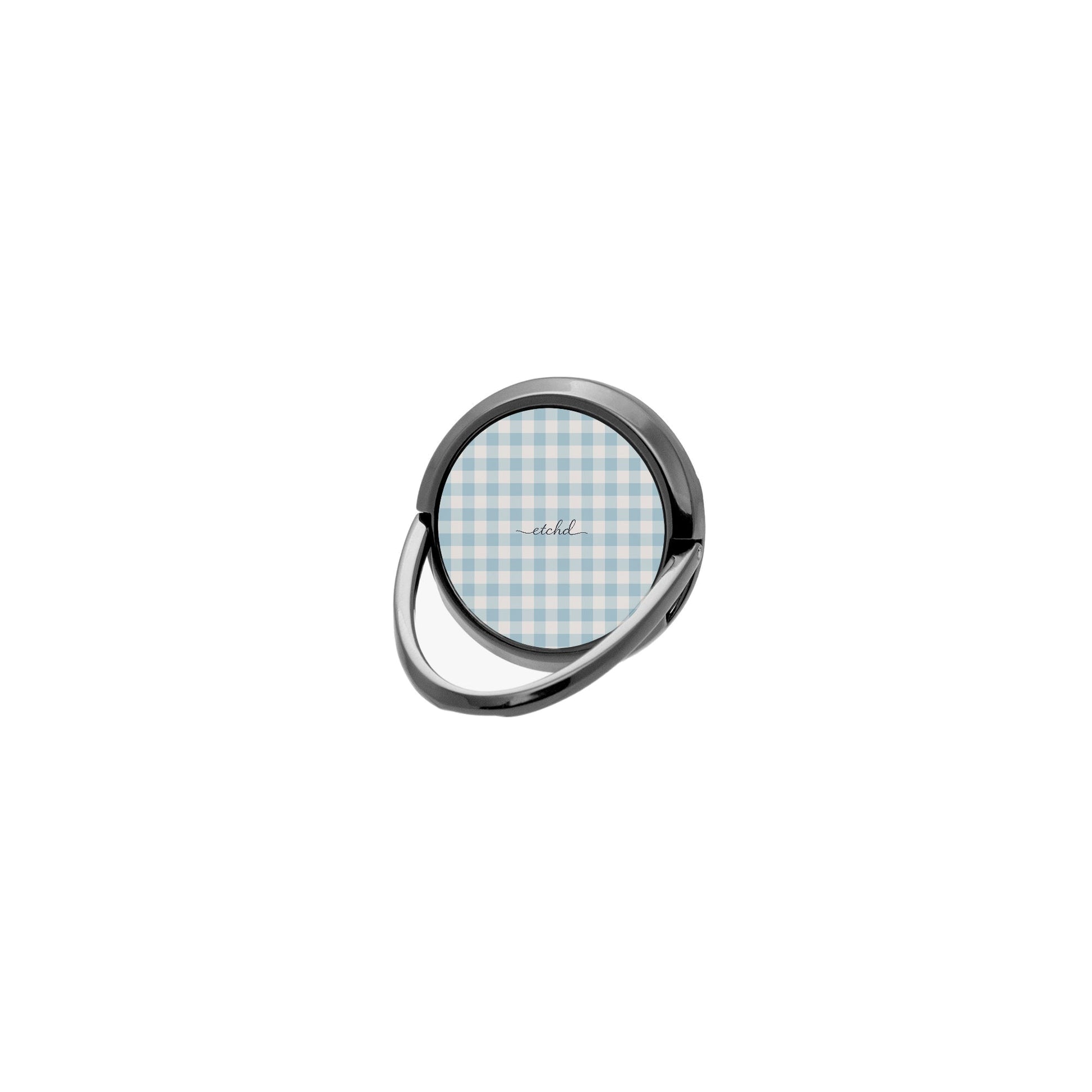 Cornflower & White Gingham Anello supporto per telefono di etchd