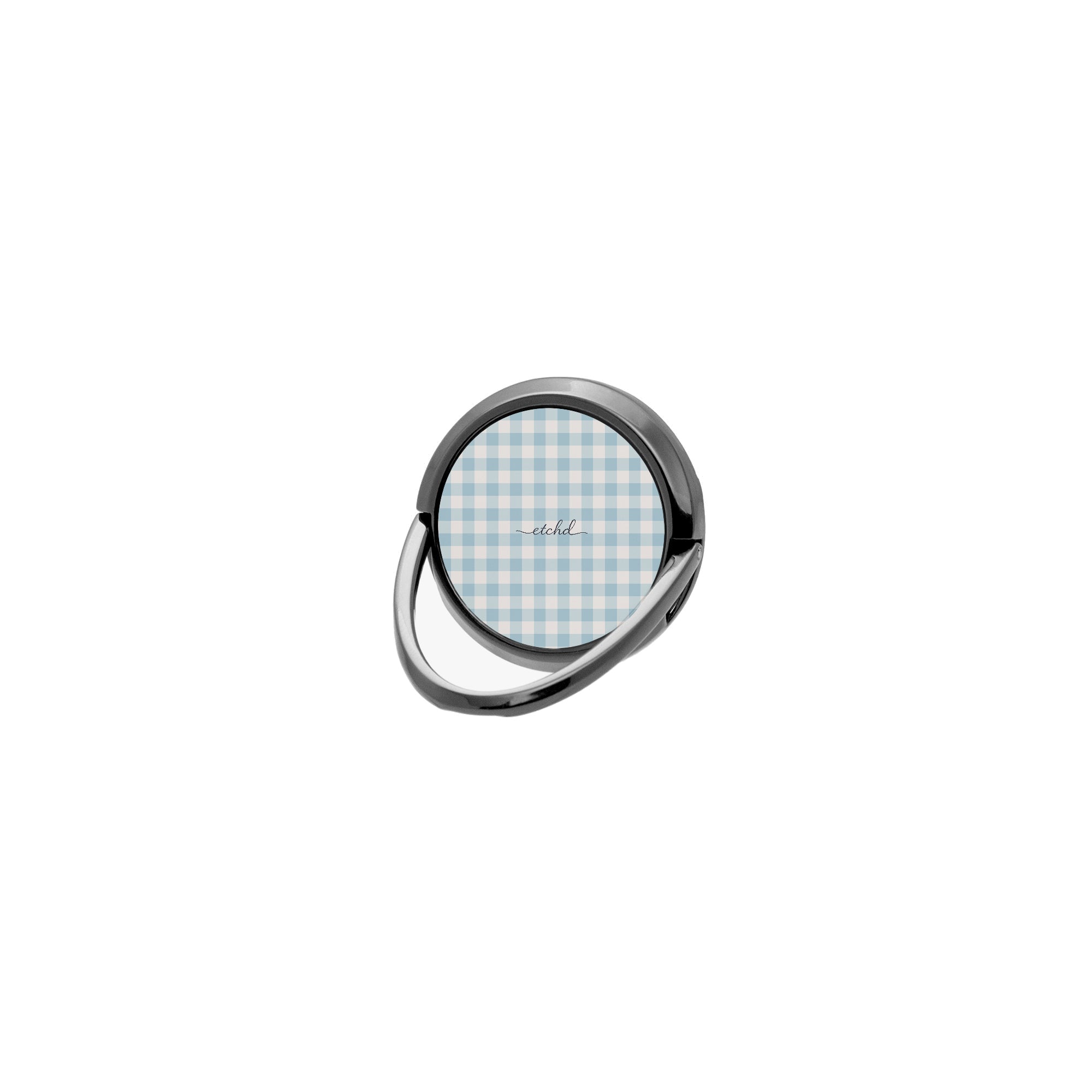 Cornflower & White Gingham Phone Ring Holder by etchd