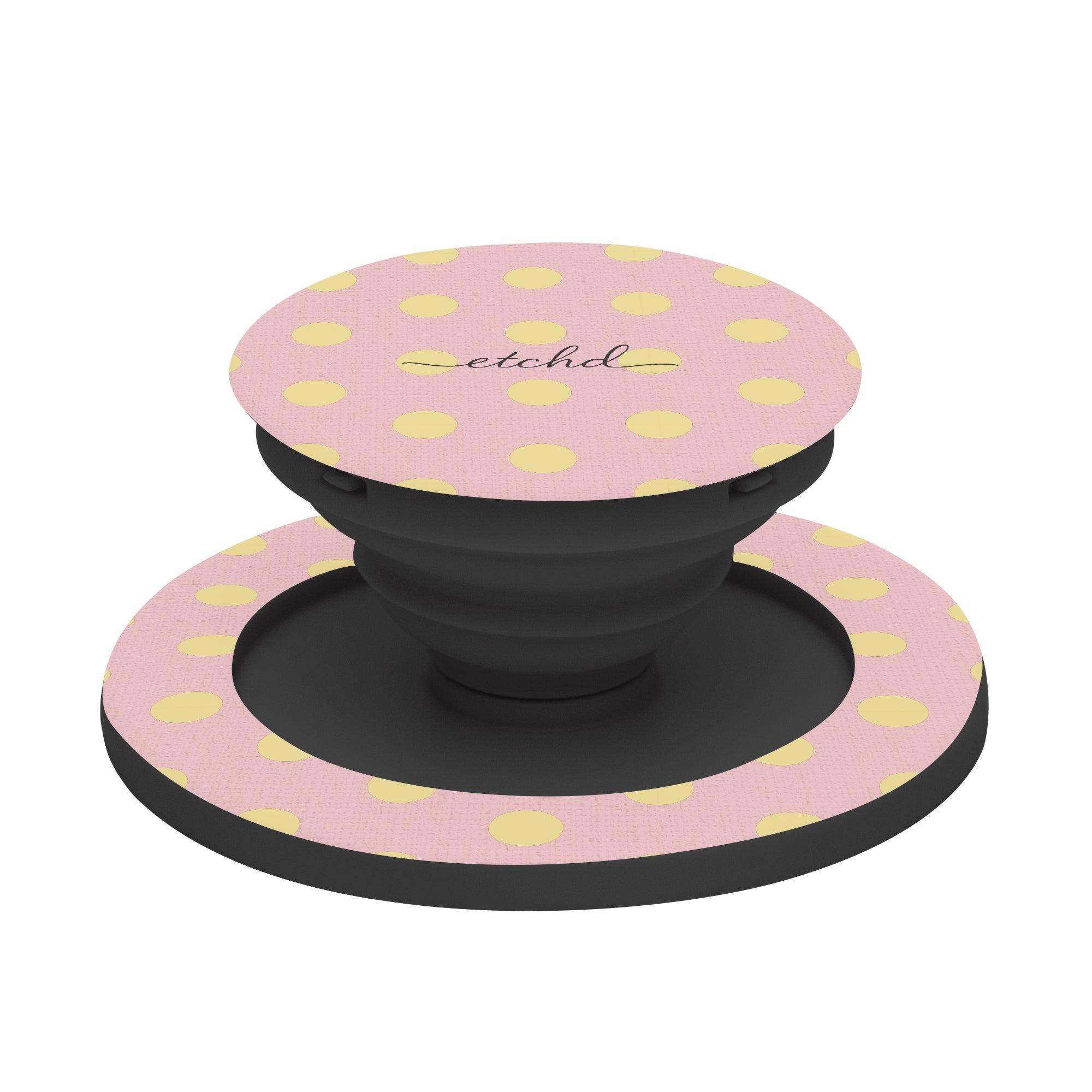 Butter And Pink Polka Dot Phone Grip And Stand by etchd, view 6