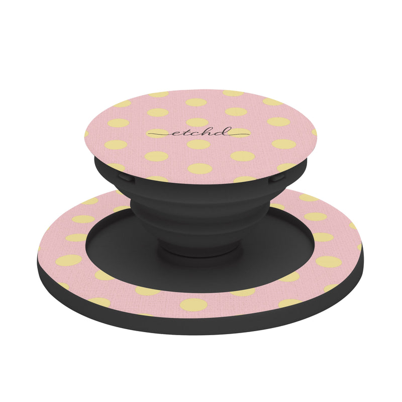 Butter And Pink Polka Dot Handy-Halterung mit Ständer-zoom-