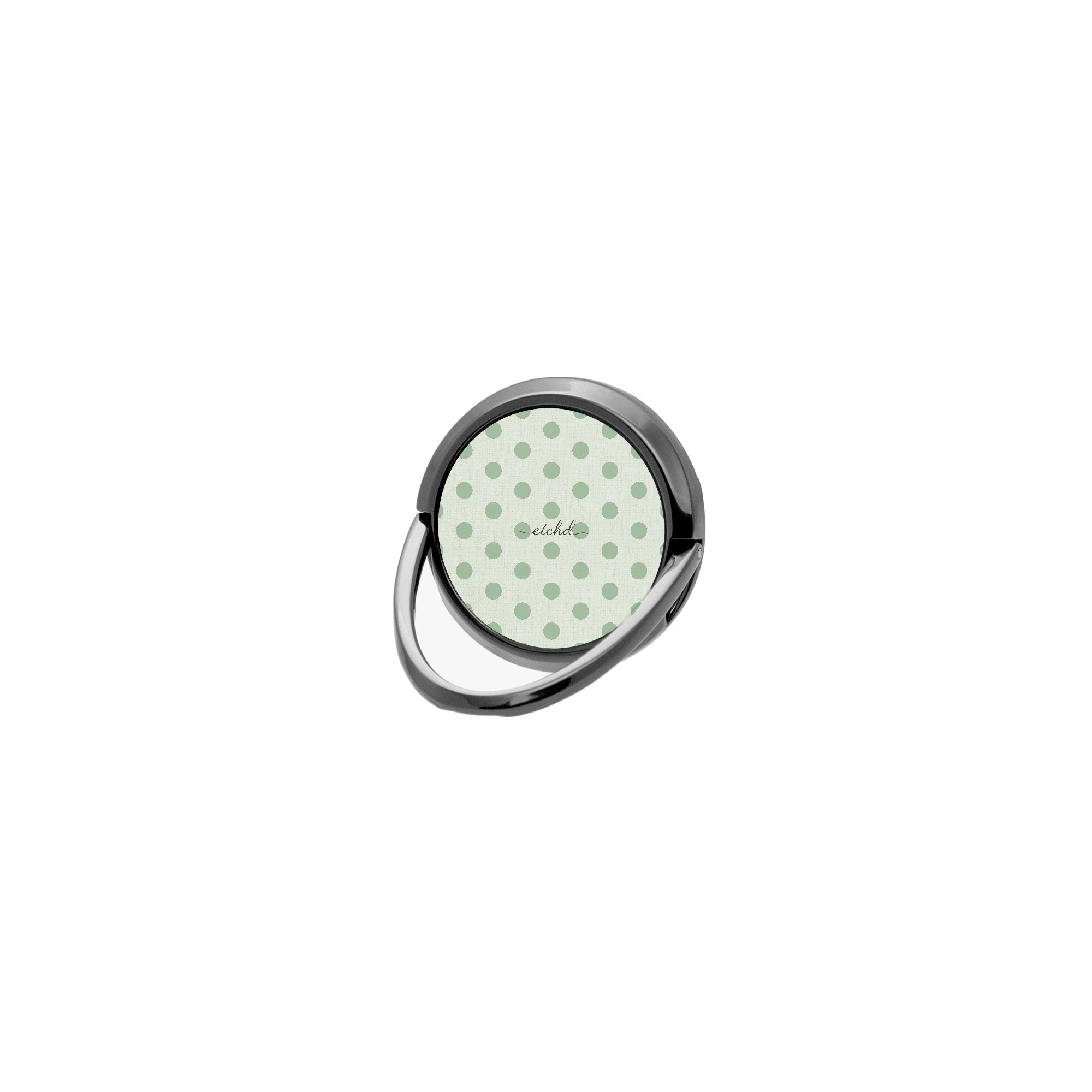 Sage Polka Dot Phone Ring Holder by etchd