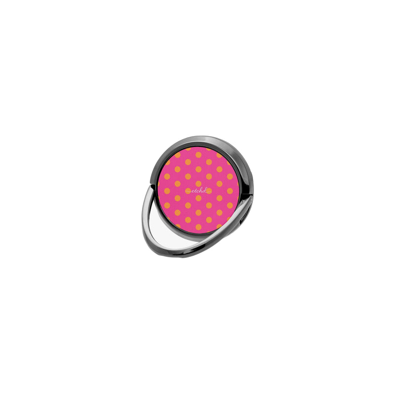 Orange And Pink Polka Dot Phone Ring Holder-zoom-