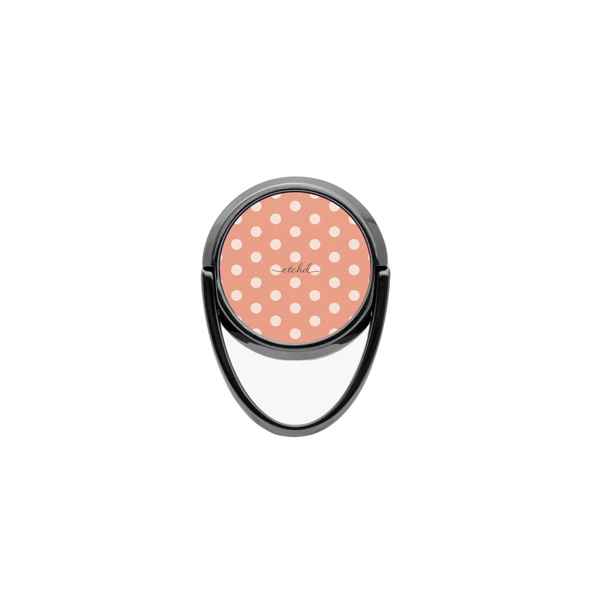 Cream & Coral Polka Dot Phone Ring Holder by etchd, view 4