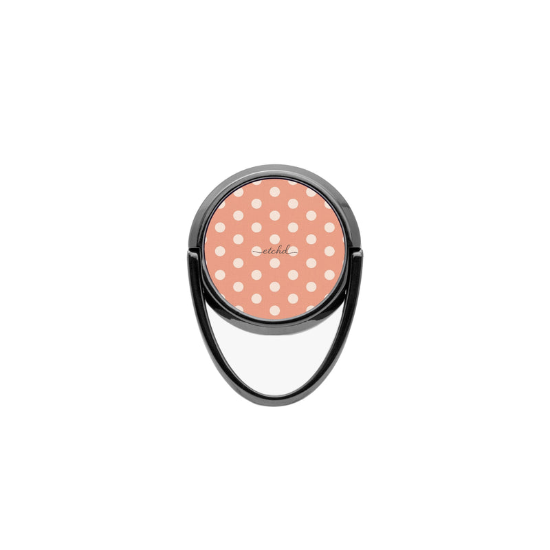 Cream & Coral Polka Dot Phone Ring Holder-zoom-