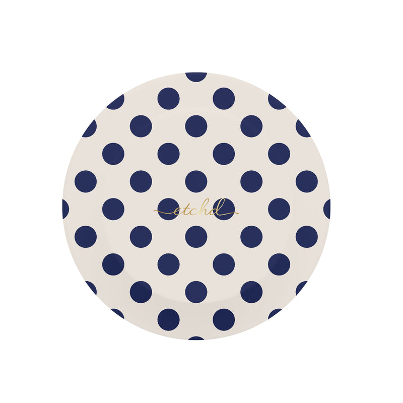 Navy & Cream Polka Dot Anneau de Maintien et Support-zoom-