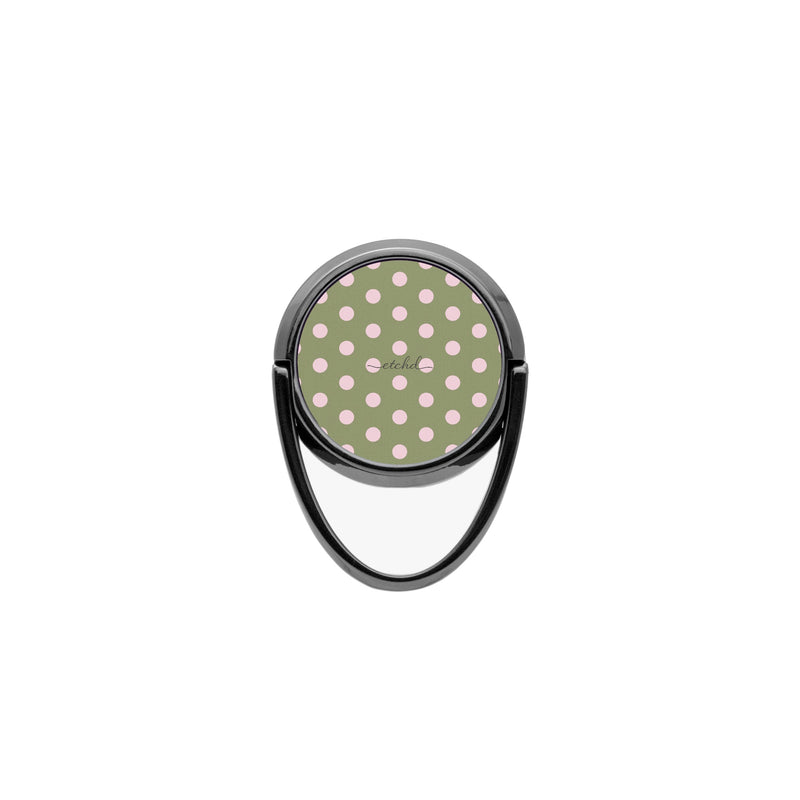 Pink And Green Polka Dot Handy-Ring-Halterung-zoom-
