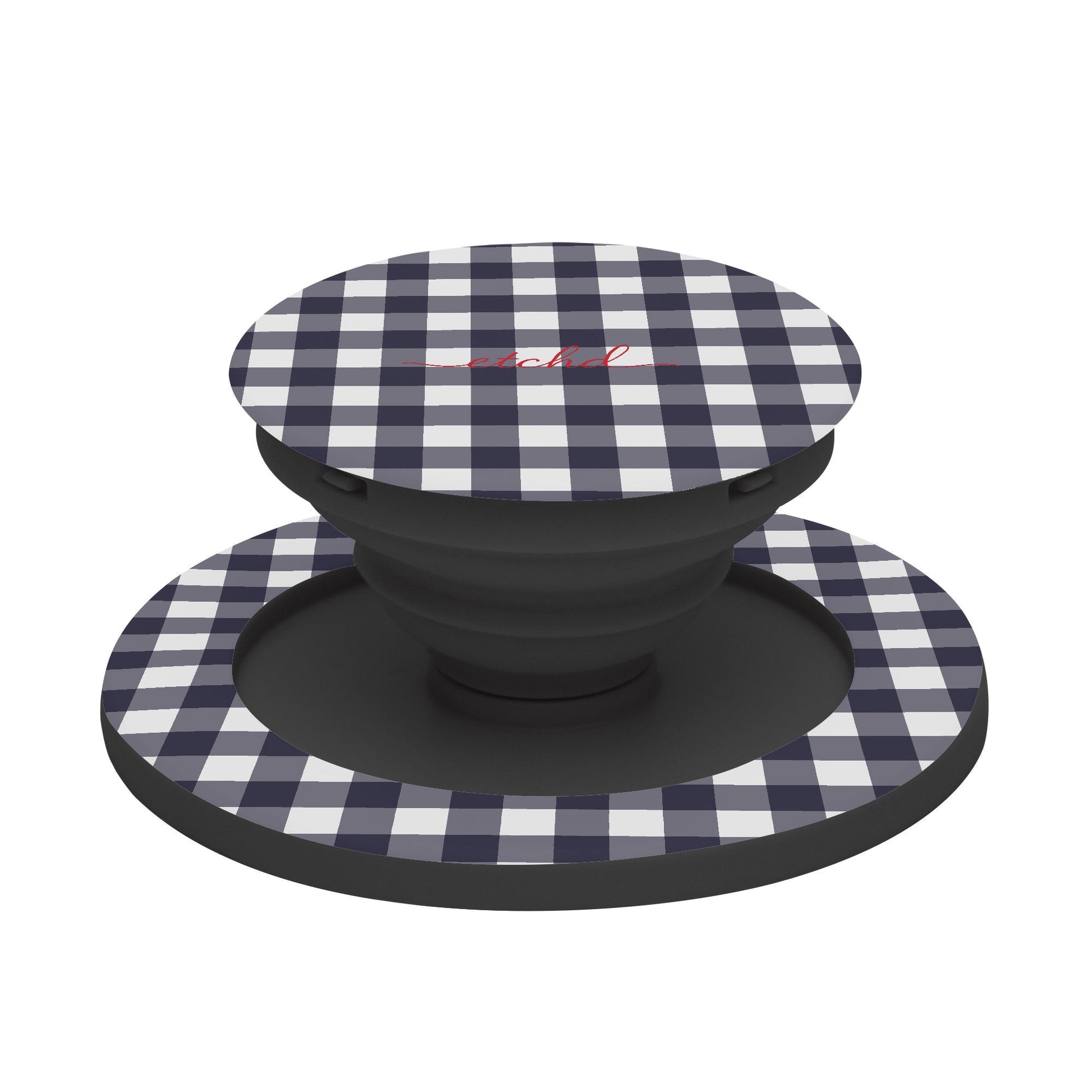 White & Navy Gingham Phone Grip And Stand by etchd, view 6