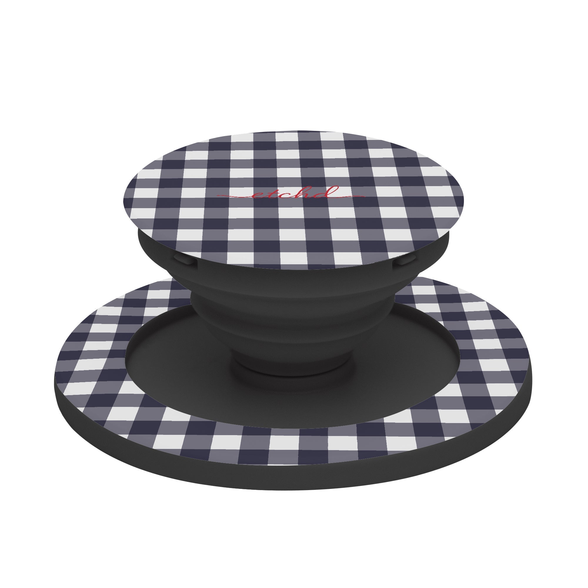 White & Navy Gingham Phone Grip And Stand by etchd, view 6