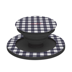 White & Navy Gingham Phone Grip And Stand by etchd, view 6