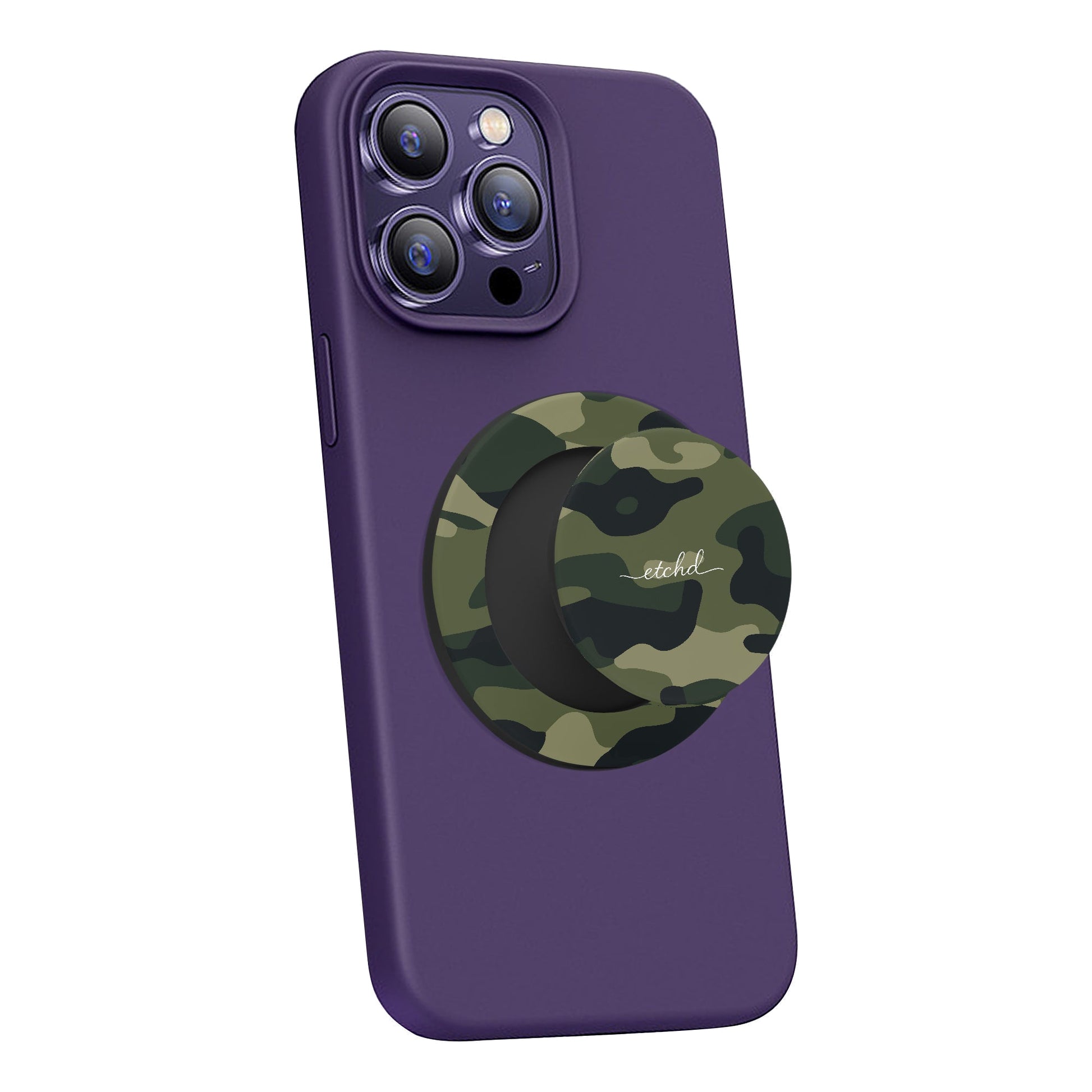 Green Camo Phone Grip And Stand by etchd, view 4